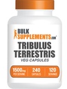 BulkSupplements.com Tribulus Terrestris Capsules - Suplemento Herbal, Tribulus Terrestris 1500mg - Gluten Free, 2 cápsulas por Serving, 240 Conde (Pack of 1)