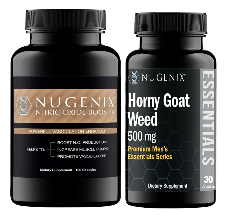 Nugenix Nitric Oxide Booster y Horny Goat Weed Suplementos para Hombres
