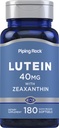 Piping Rock Lutein y Zeaxanthin Suplemento TEN 40 mg TEN 180 Softgels TENIDO Vitaminas Ojos de Marigold Extracto de Flores ANTE No GMO, Gluten Free