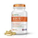 INVITA, ADK Vitamin Supplement (10,000 IU) – ADK 10 Doble Fuerza Vitamina A1, D3 &amp; K2-MK7 – Fisiciano Formulado para Bone, Heart &amp; Immune Support – Non-GMO, Gluten Free, 90 cápsulas (3-Month Supply)