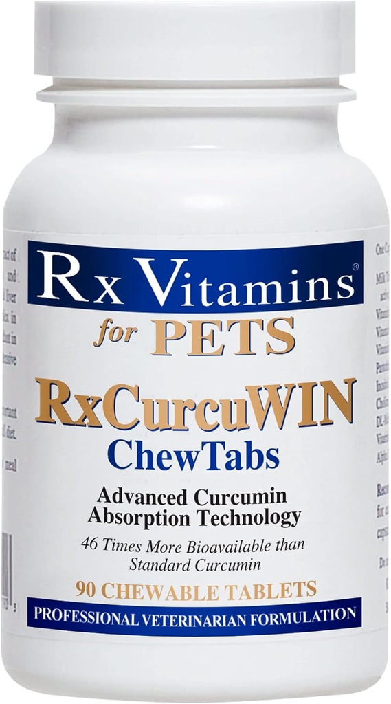 Rix Vitaminas CurcuWIN Curcumin for Pets - Cat Immune Support - Dog Digestive Support - 90 ct