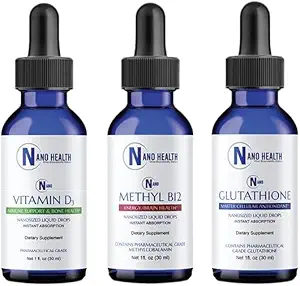 Nano Essential Wellness Bundle Combina 3 mavellous Health Promoting Products: Nano Glutathione, Nano Methyl B-12 & Nano Vitamin D3