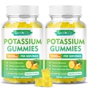 Potasio Citrate Gummies 1000mg, Alta Potencia Potasio Suplemento Gummies para Adultos Mujeres &amp; Hombres, Apoyo Leg Cramps & Muscle Health, Sugar-Free, Pineapple Flavor, 120 Condes