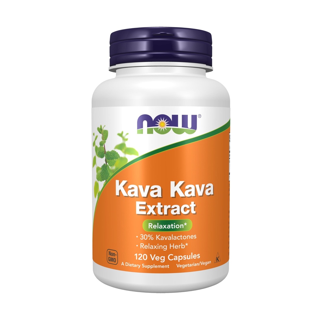 AHORA Suplementos de alimentos, Kava Kava Extracto 250 mg, 30% Kavalactones, Herbal Relax Blend*, 120 Veg Capsules