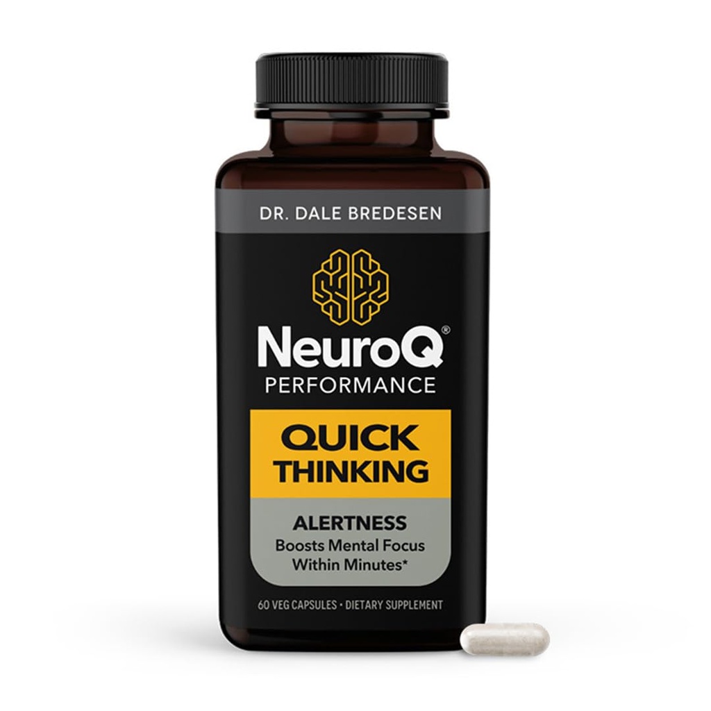 LifeSeasons NeuroQ - Quick Thinking Supplement Pills - Boosts Alertness + Supports Mental Focus - L-Theanine Caffeine L-Tyrosine ' Beta-Alanine (60 Capsules)