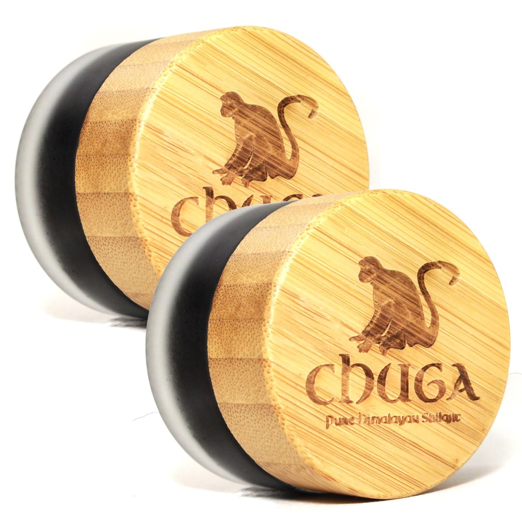 Chuga's Pure Himalayan Shilajit Resin ← Naturally Sourced Grade A Shilajit, Orgánica Shilajit Harvested 16,000 Pies ← Lab Tested in USA, 74+ Ácido Fulvic tención 100 Servings per 20 Gram Jar (Pack of 2)