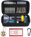 YouKnow Travel Carrying Case for Asthma Inhaler, Inhaler Spacer for Adults and Children, Mask, Inhaler Holder with Asthma Alert Label and Medical Card, with Carabiner (Case Only) (Black)