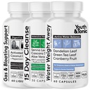 Joven &amp; Tonic 3X Láminas de Blot de Belly para la Puffiness, Debloat de Agua, Stomach, Gut &amp; Colon Cleanse Detox Silencioso con carbón activado líquido, aceite de coco &amp; menta &amp; Senna Leaf &amp; Más  durable 150 cápsulas