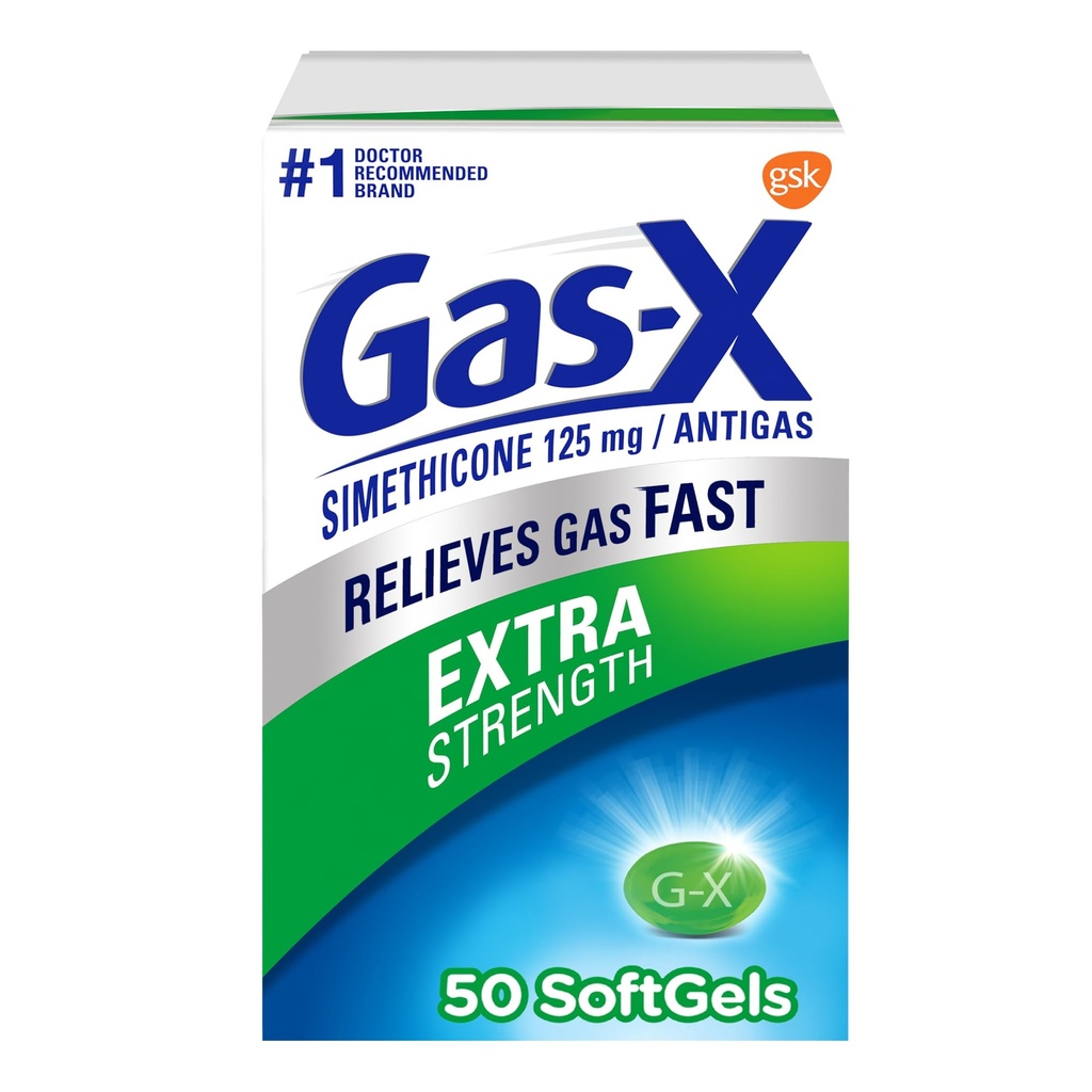 Gas-X Extra Strength Gas Relief Softgels con Simethicone 125 mg - 50 condes