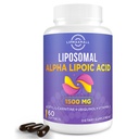 Liposomal Alpha Lipoic Acid 1500mg-with Acetyl-L-Carnitine 900mg paciente Ubiquinol 100mg paciente Vitamin E 15mg,ALA Suplemento para antioxidantes Metabolismo de glucosa Energía nerviosa Cardiovascular,60 Softgels