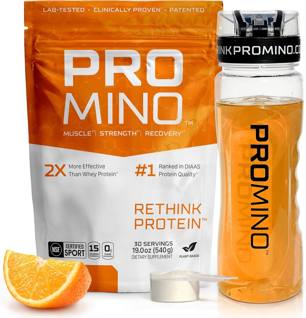 Repensar Proteína, 2X mejor que Whey Protein, Mega-Dose Leucine (EAA + BCAA), Recuperación del Musculo Ultra-Fast-Acting, NSF Certified, Construir Muscle Incluso mientras duerme* - Orange, 30 Servimientos