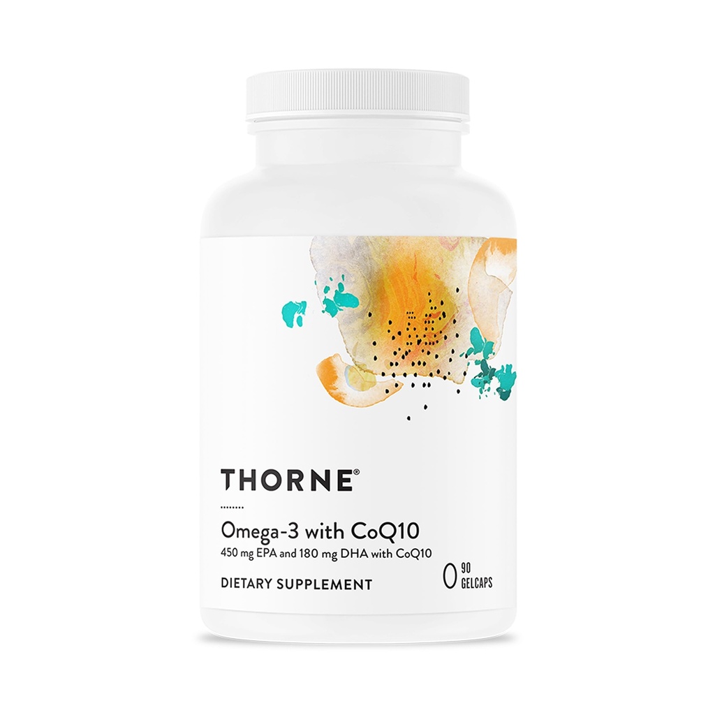 THORNE - Omega-3 con CoQ10 - Omega-3 ácidos grasos Suplemento con CoQ10 - EPA y DHA - 90 Gelcaps
