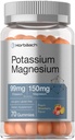Horbäach Potassium Magnesium Supplement Gummies ← Peach Strawberry Flavor  70 Cuenta ← Vegan, Non-GMO, and Gluten Free Formula