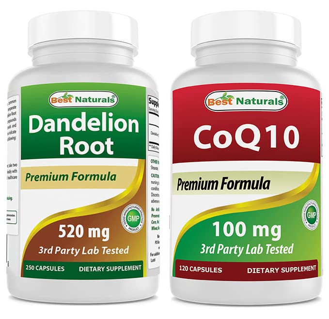 Mejor Natural Dandelion Root 520 mg " COQ10 100 mg