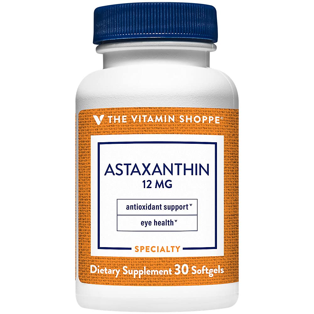 La vitamina Shoppe Astaxanthin (Solasta) Ingrediente Marcado 12mg (30 Softgels)