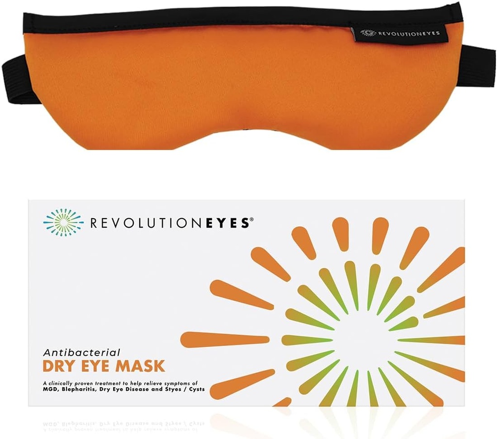 Revoluciones Compresss Ojo Calentado - Calor húmedo para Alivio Ojo Seco, Lavable, Máscara de Ojo Caliente Reutilizable &amp; Microondas para MGD, Blepharitis Ojo Seco &amp; Ojos con Protección de Sterileyes