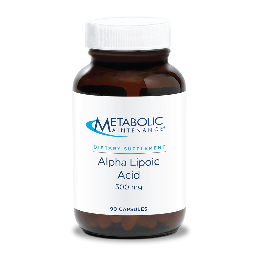 Mantenimiento metabólico Ácido Lipoico alfa - 300 mg ALA Suplemento - Apoyo Antioxidante para Nerve + Salud del hígado (90 cápsulas)