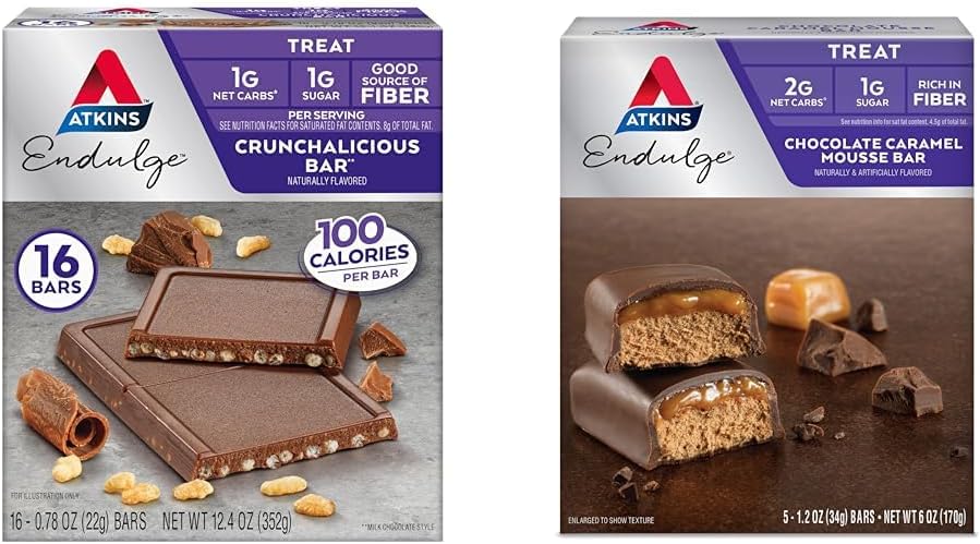 Atkins Endulge Crunchalicious Chocolate Bar, 16 Conde " Chocolate Caramel Mousse Bar, 5 Conde