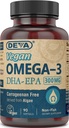 DEVA Vegan Omega-3 DHA-EPA 300MG – No Carrageenan, Aceite no Fish derivado de Algae, No GMO, 90 Softgeles sin gelatina