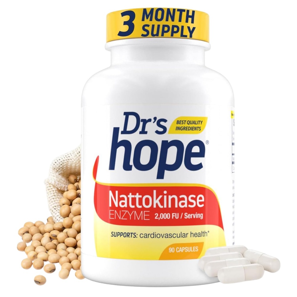 Nattokinase 2000 FU - Suplemento de Nattokinasa Apoyos Circulación de Salud Cardiovascular y Sangre Saludable - Sin gluten, 90 cápsulas vegetarianas, Hecho en EE.UU.