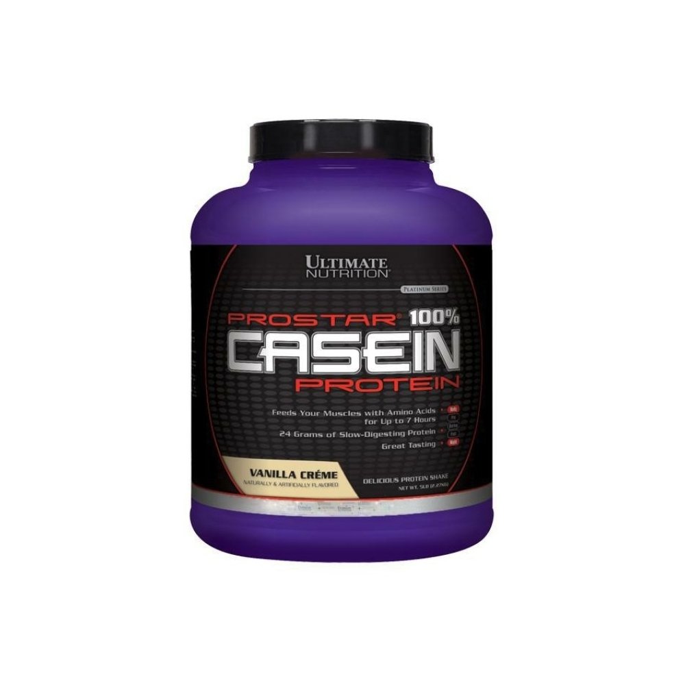 Ultimate Nutrition Prostar Micellar Casein Protein Powder 24 Grams of Protein, 9.9 Grams of EAAS, y 4.6 Grams of BCAAS-69 Servings,Vanilla Powder,5 libras