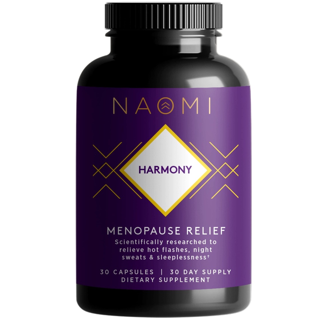 Suplemento de Alivio de la Armonía NAOMI – Soporte de Equilibrio hormonal para Flashes calientes – 30 cápsulas de verduras
