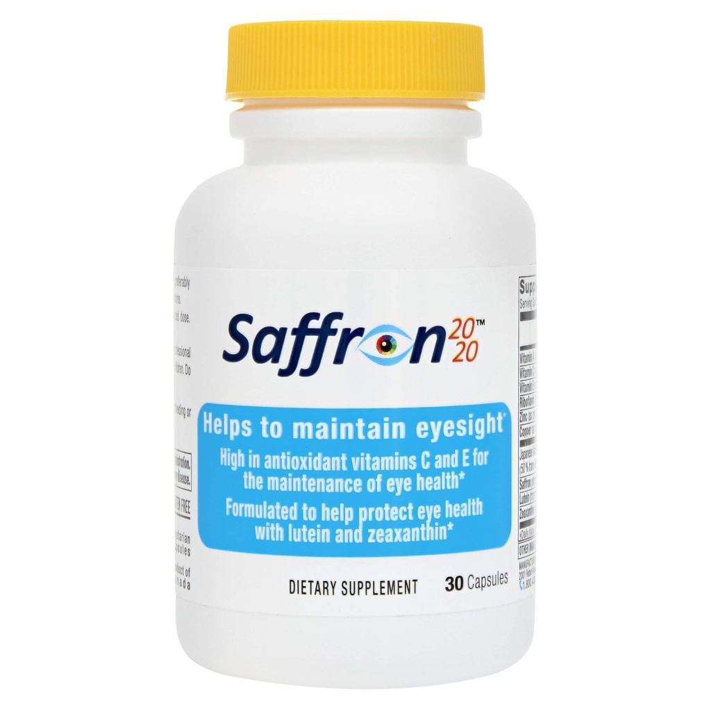 Saffron 2020 Suplemento con Saffron, Resveratrol, Vitaminas y Minerales, Zeaxanthin y Lutein -30 cápsulas vegetarianas
