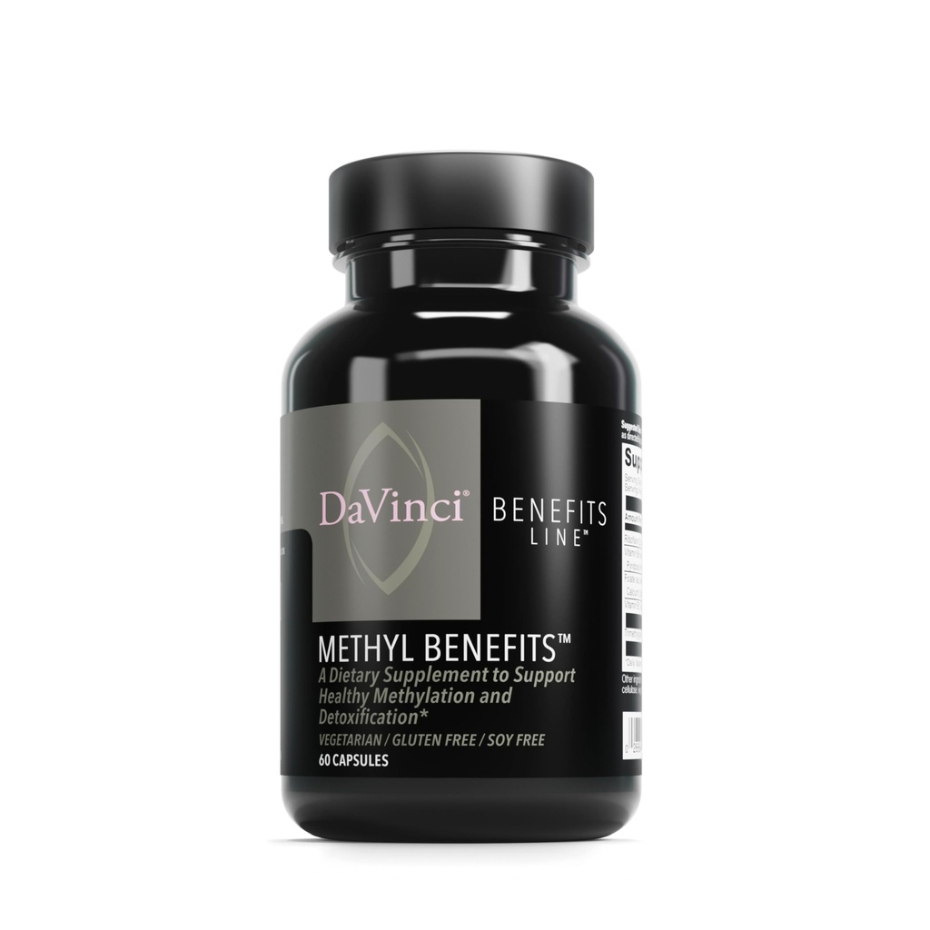 DAVINCI Labs Methyl Ventajas - Suplemento dietético para apoyar la metilación saludable, la desintoxicación y la producción de energía* - con vitamina B6, B12, Folate y Más - Sin gluten - 60 cápsulas vegetarianas