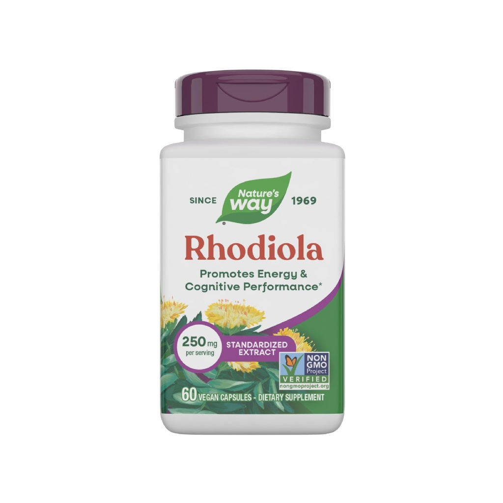 Extracto Premium de Camino de la Naturaleza Rhodiola, 250 mg por por porción, Apoya Energía " Rendimiento Cognitivo*, Herb Adaptogénico*, Proyecto No GMO Verificado, Vegan, Gluten Gratis, 60 cápsulas (Paquete Mayo Vary)