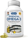 ANDREW LESSMAN Essential Omega-3 Mint - 600 Softgels - Ultra-Pure, Alta Potencia Omega-3 Aceites. High DHA, No Stomach Upset, No Contaminants, No Mercury. Pequeño fácil de absorber Softgels