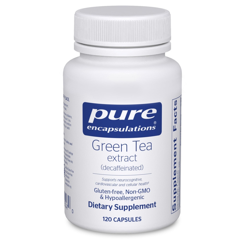 Pure Encapsulations Green Tea Extract (Decaffeinated) TEN Hypoallergenic Antioxidant Support for All Cells in The Body* TEN 120 Capsules