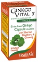 HealthAid Ginkgo Vital 3 – Once-Daily Softgel con Ginkgo Biloba, Siberian Eleuthero & Korean Ginseng ← Soporta la Claridad Mental y la Circulación