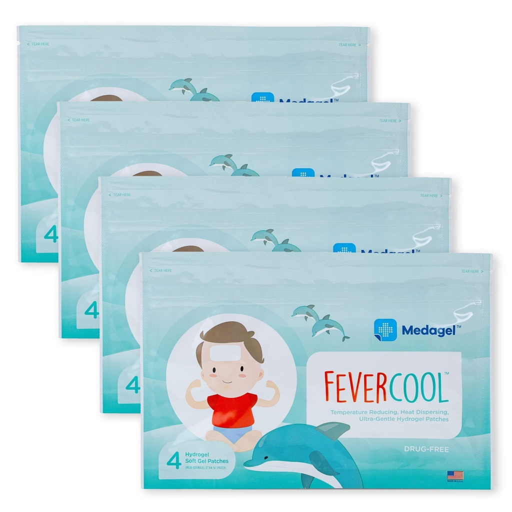 FeverCool Patches - Cooling Patches for Fever, Migraine & Headache Relief Silencio Hecho en los EE.UU.