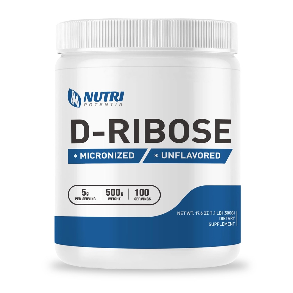 Pure D-Ribose Powder - Ribose Powder Suplemento, Supports Energy - Unflavored - Gluten Free (500 Grams - 1.1 Lbs)