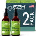 E2H Chlorophyll Liquid Drops - Natural Energy Booster, Immune System Support and Internal Deodorant - Peppermint Flavor - (2 Botellas)