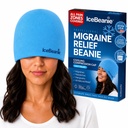 IceBeanie Migraine Relief Cap, As Visto en Shark Tank, Soft &amp; Stretchy Gel Tension Headache Relief Cap, Extended Cooling Hangover Ice Hat, Odorless Head Wrap Ice Pack Wrap, Headache Migraine Mask
