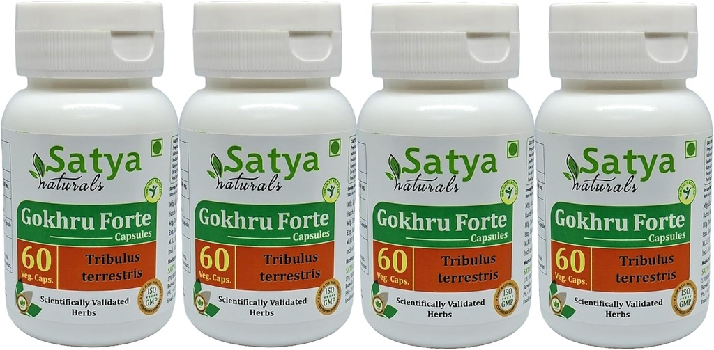 Gokhru Forte Capsule 500 mg. 60 Veg. Capsule peru Gokharu (Tribulus Terrestris) Extract Capsules for Men and women ← Ayurvedic Herbal Supplement/Remedies  10:1 Forte (4 Botellas de 60 cápsulas)