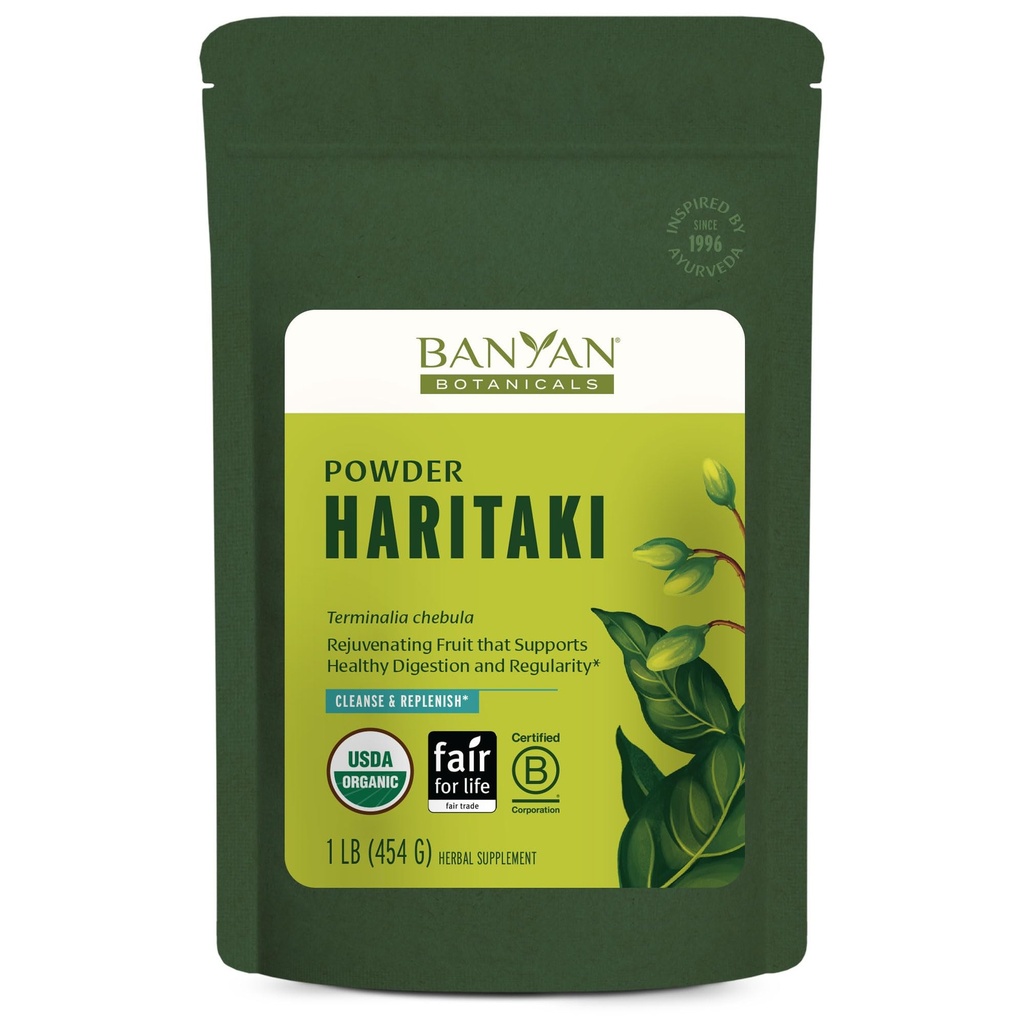 Banyan Botanicals Haritaki Powder – Terminal Orgánica Chebula – Ayurvedic Digestion Suplemento que apoya la limpieza suave* – 1 lb. – Non-GMO Sosteniblemente Fuente Certified Fair for Life Fair Trade