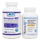 Serracor-NK (300) " Serra-RX 260,000 SU (120)- Scar Tissue Bundle - Acid-Resistant Serrapeptase Proteolytic Systemic Enzyme