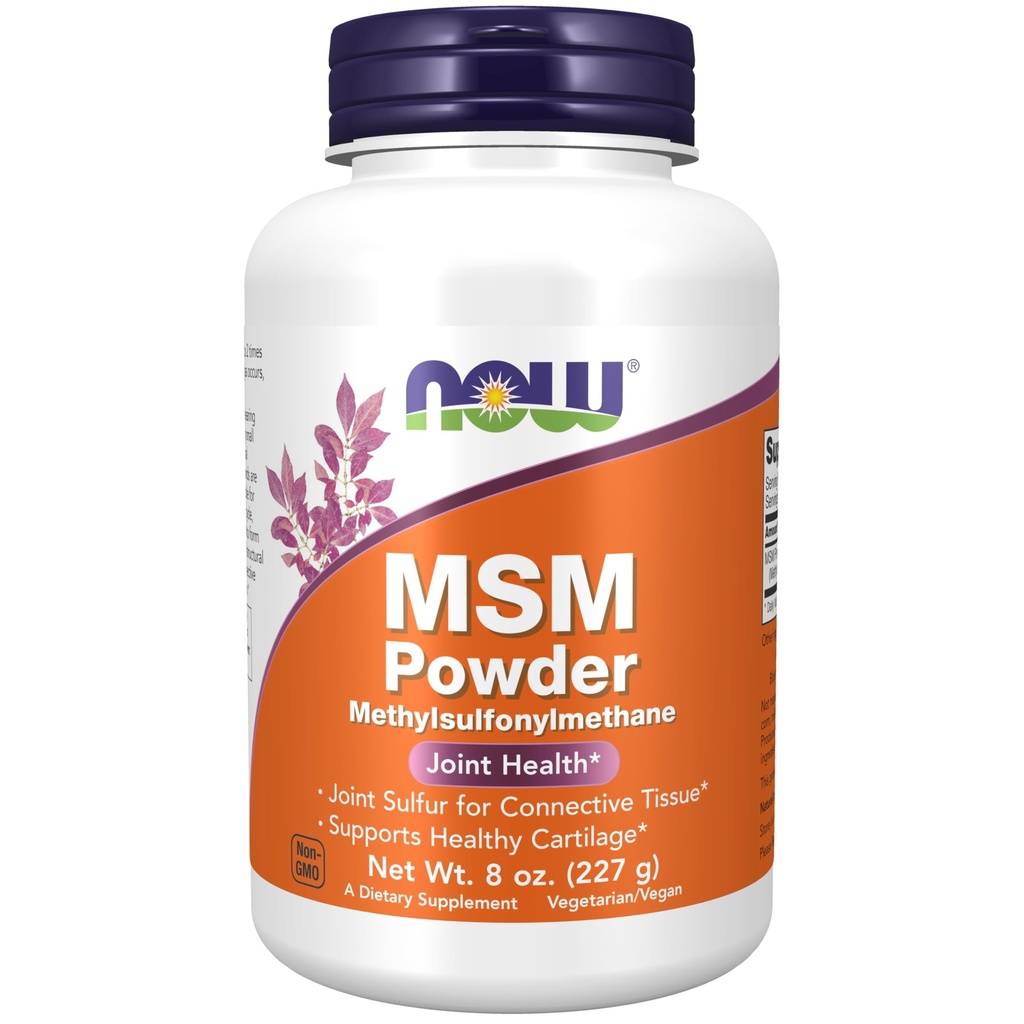 AHORA Suplementos de alimentos, MSM (Methylsulfonylmethane) Polvo, soporta cartílago saludable*, salud conjunta*, 8 onzas