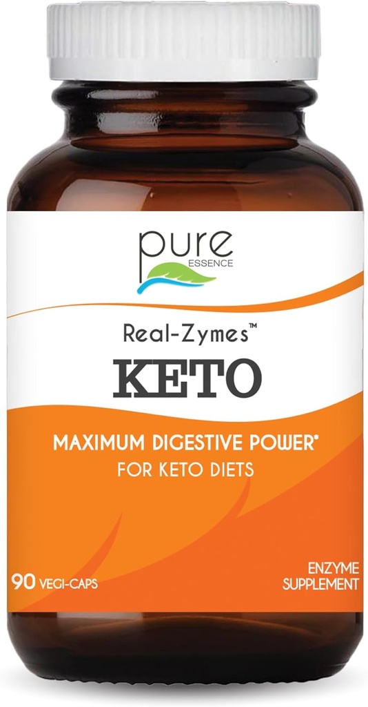 Real-ZymesTM KETO Digestive Enzymes Supplement with Probiotics for Better Digestion - Natural Support for Relief of Bloating, Gas, Belching, Diarrhea, Constipation, IBS, etc. - 90 Caps