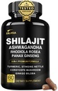 8-en-1 Shilajit para Mujeres con Ashwaganda Himalayan Suplemento Orgánico con Rhodiola Rosea, Ginseng, Turmeric, Mushroom, para Apoyo Inmunitario, Energía, Calma, Focus, Claridad, Dormir, Cortisol