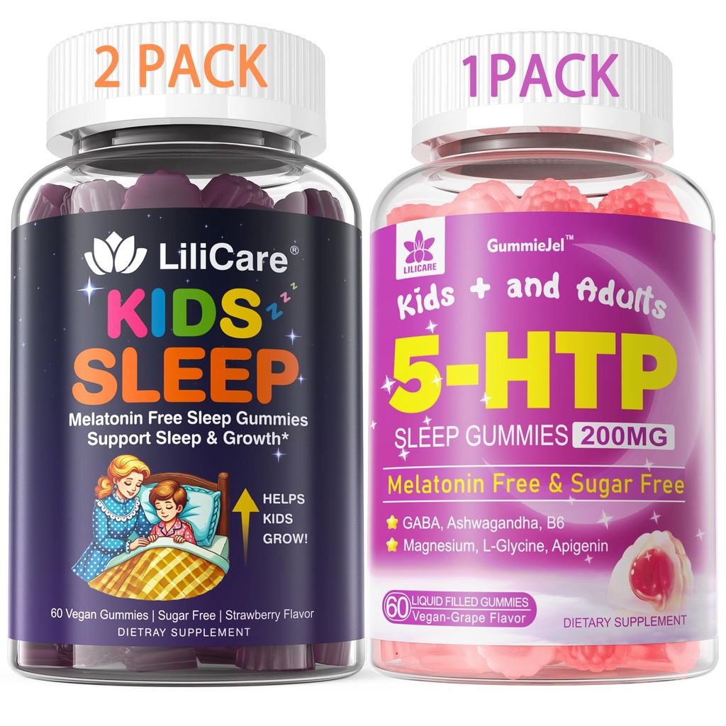 5HTP Gummies con Magnesium Glycinate + Kids Sleep Gummies - Magnesium Glycinate Gummies