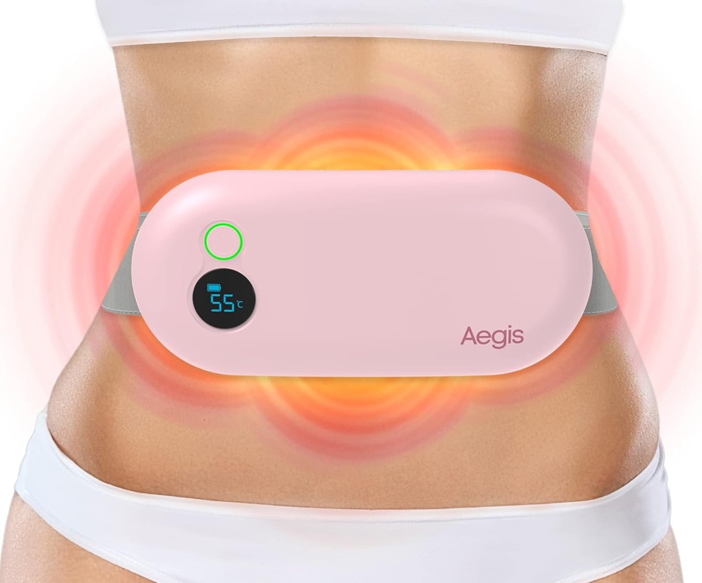 Portable Calefacción Pad para Calambres. Dispositivo de alivio del dolor &amp; Masajeador de la calefacción menstrual para PMS, Dolor trasero. Cordless 3 modos de calor Menstruación Masaje de alivio del cáñamo con Pads for Women &amp; Girls.