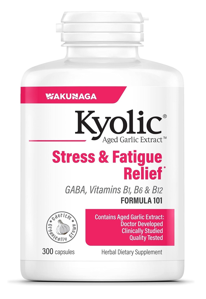 Kyolic Aged Extract Fórmula 101, Stress and Fatigue Relief, 300 cápsulas.