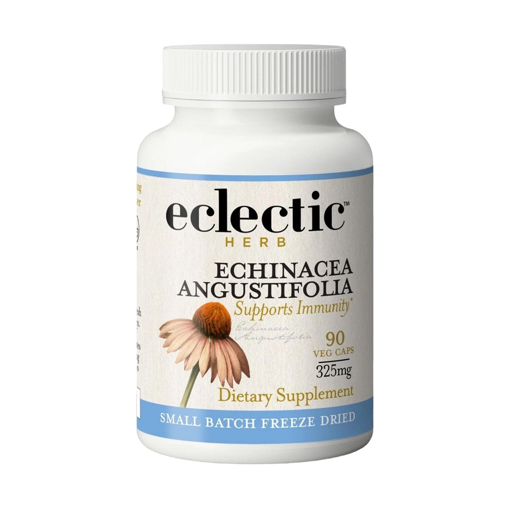ECLECTIC INSTITUTE Raw Fresh Freeze-Dried Non-GMO Echinacea Angustifolia ← 90 CT (325 mg)