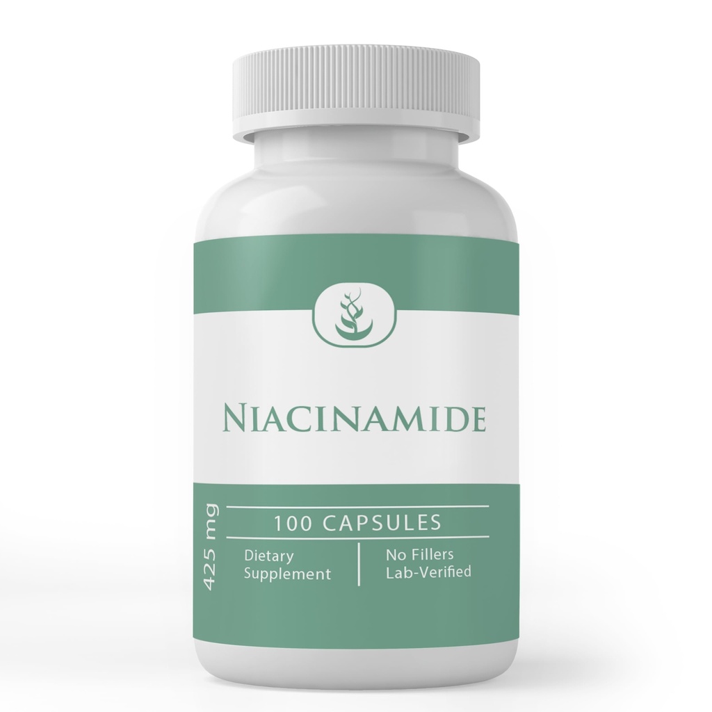 Ingredientes originales puros Niacinamida (Vitamin B3), Puro, No aditivos o artillería, Lab Verified