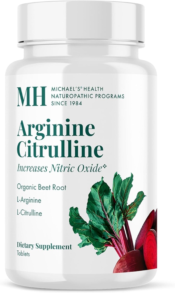 Programas Naturopáticos de salud de MICHAEL Arginine Citrulline - 90 Tablets - Aumenta el óxido nítrico - con botín orgánico - 30 Servimientos