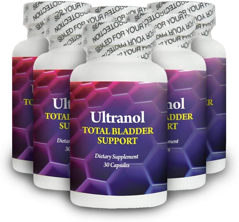 Soporte de la vejiga Total Ultranol - Suplemento de arándano natural para la salud urinaria, control de la vejiga hiperactiva, incontinencia - reduce los plomos y la urgencia - 6 botellas - 180 cápsulas