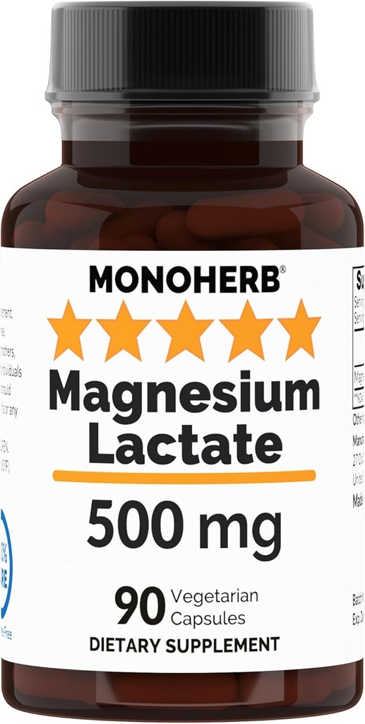 Magnesio Lactate 500 mg - 90 cápsulas vegetarianas